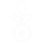 coin with sprout growing from it icon