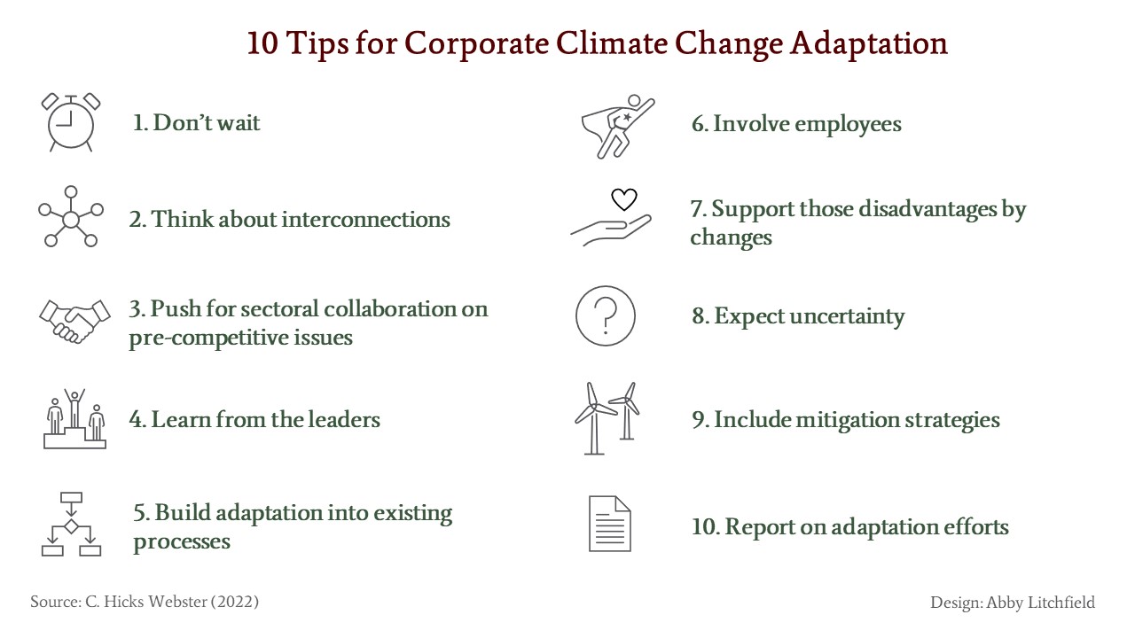 10 tips of corporate climate change adaptation