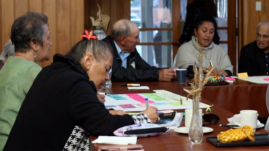 A community discussion about the economic development strategy at hui at Waiwhetū