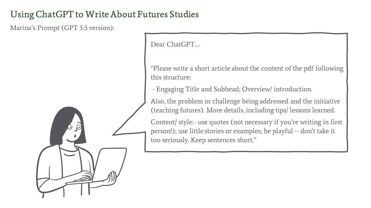Using chatgpt to write about futures studies